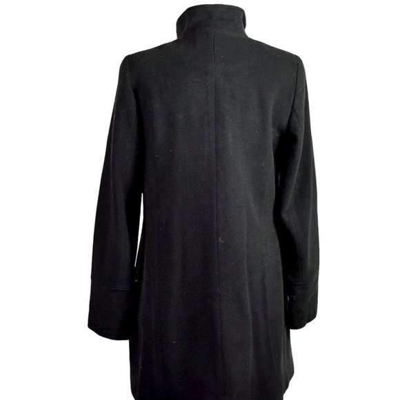 Kristen Blake Black Virgin Wool/Cashmere Blend Pleated Swing Coat - Picture 7 of 11
